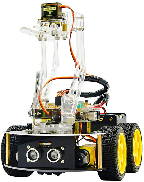 [2美國直購] 多功能智能機器人車 KEYESTUDIO 4WD Multi-Functional Smart Robot Car with 4DF Robot Arm for Arduino