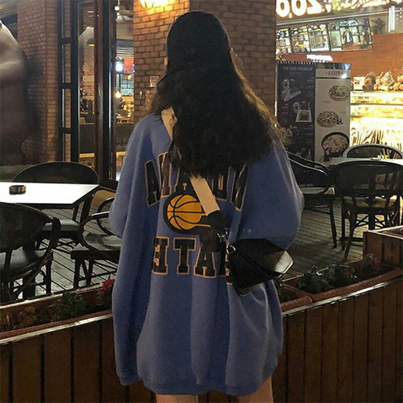ins超火cec衛衣女春秋薄款外套韓版潮原宿bf慵懶風怪味寬松上衣服