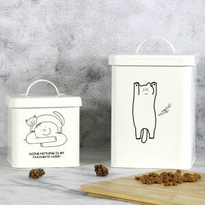寵物儲量罐 可愛寵物儲糧桶貓糧貓砂儲存桶狗糧密封桶防潮貓咪零食收納罐送勺