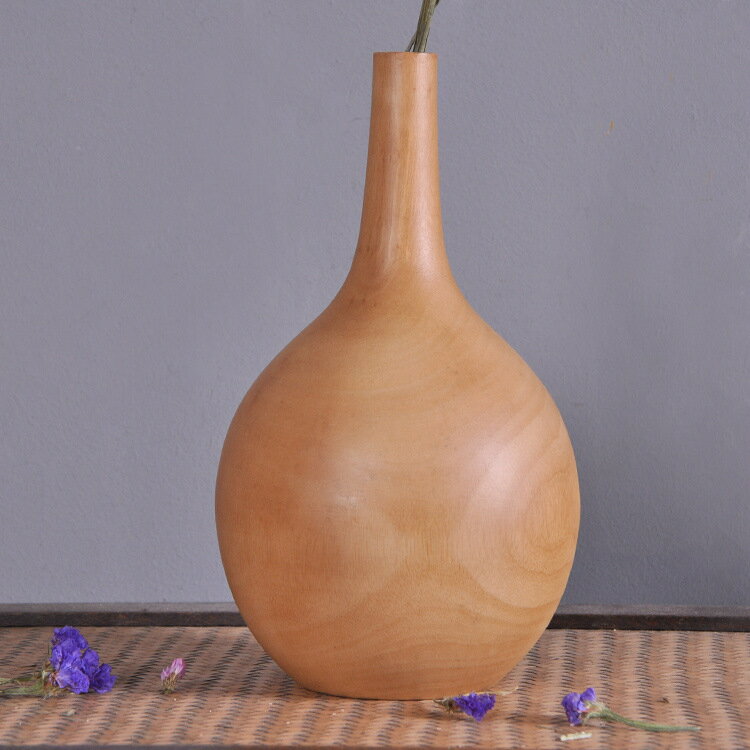 泰國家居裝飾創意原木環保擺件 東南亞風格特色花瓶1入