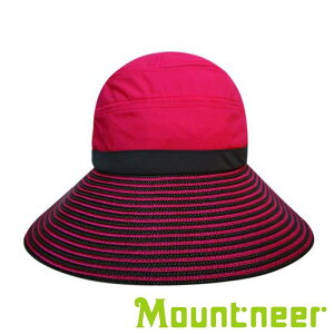 【Mountneer】中性透氣抗UV草編帽『玫瑰紅』11H06