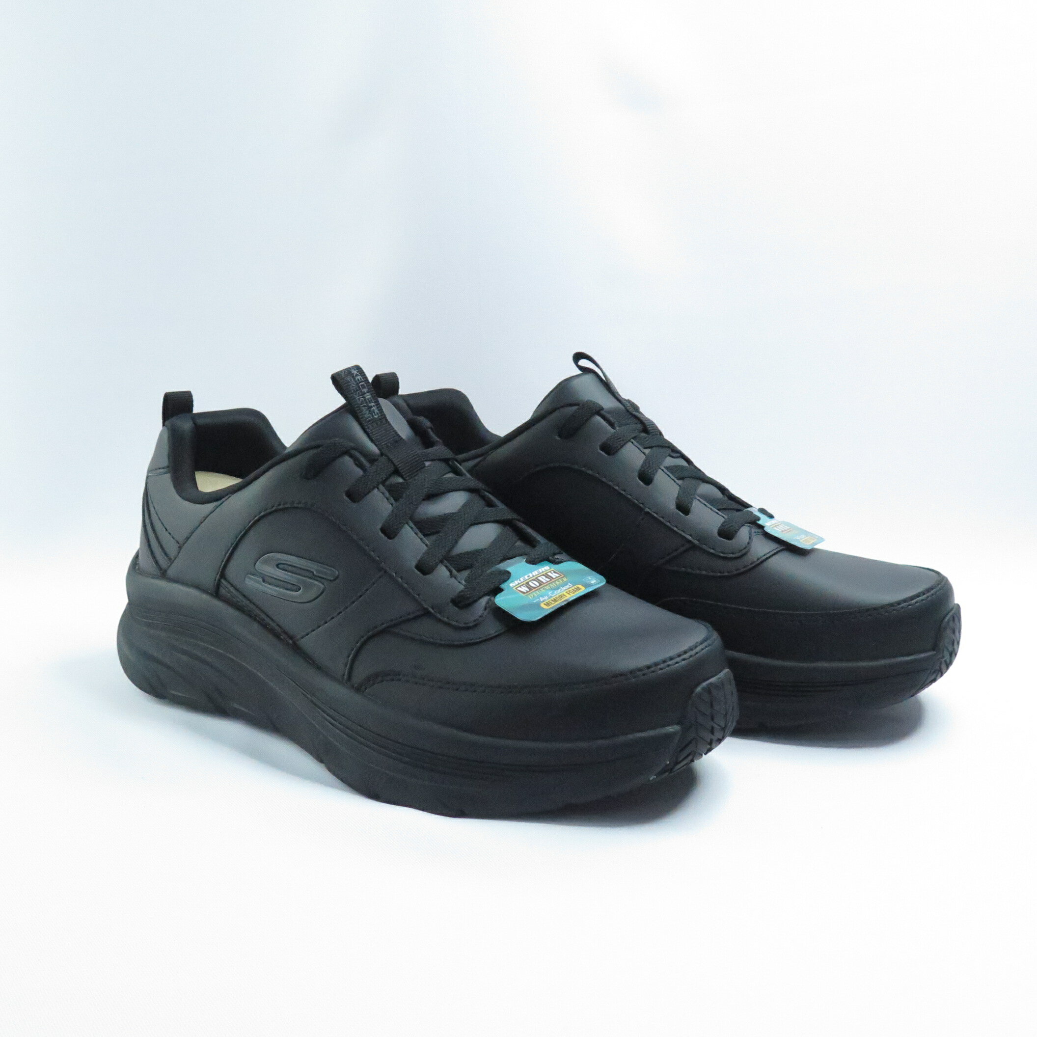 Skechers 200102WBLK D LUX WALKER SR 男鞋 寬楦 防滑大底 工作適用 黑