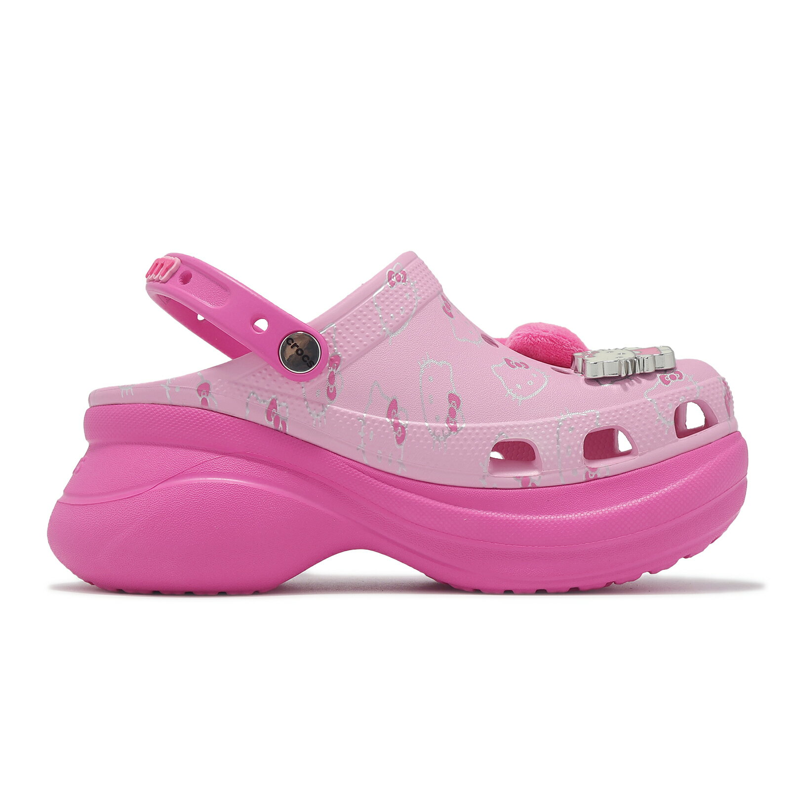 Crocs 洞洞鞋 厚底洞洞鞋 Hello Kitty Bae Clog 女鞋 復古 Bae克駱格 卡駱馳 粉紅 21119990H 1