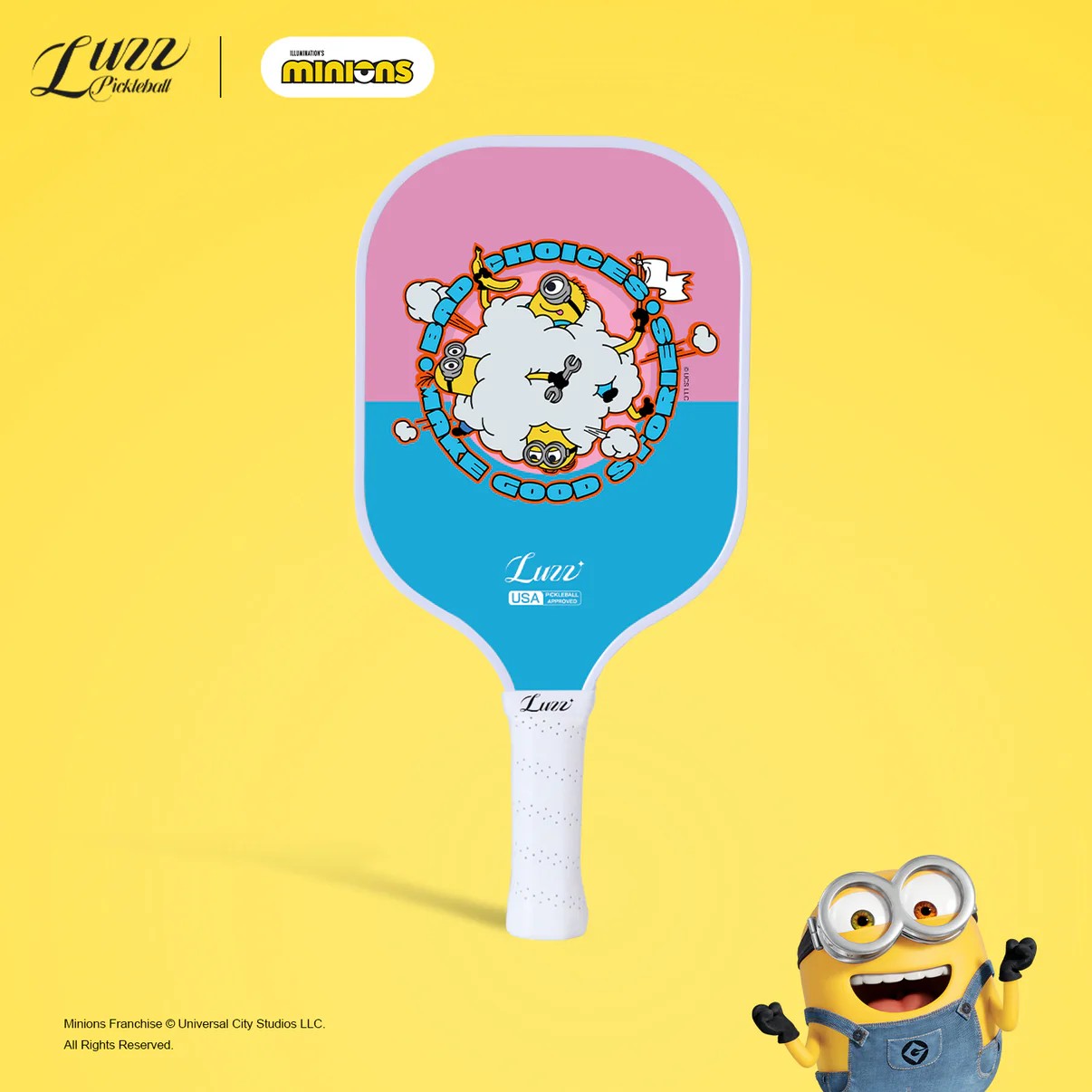 Luzz x  Minions 小小兵聯名匹克球拍(多款圖案-通通收藏) 雙認証 0