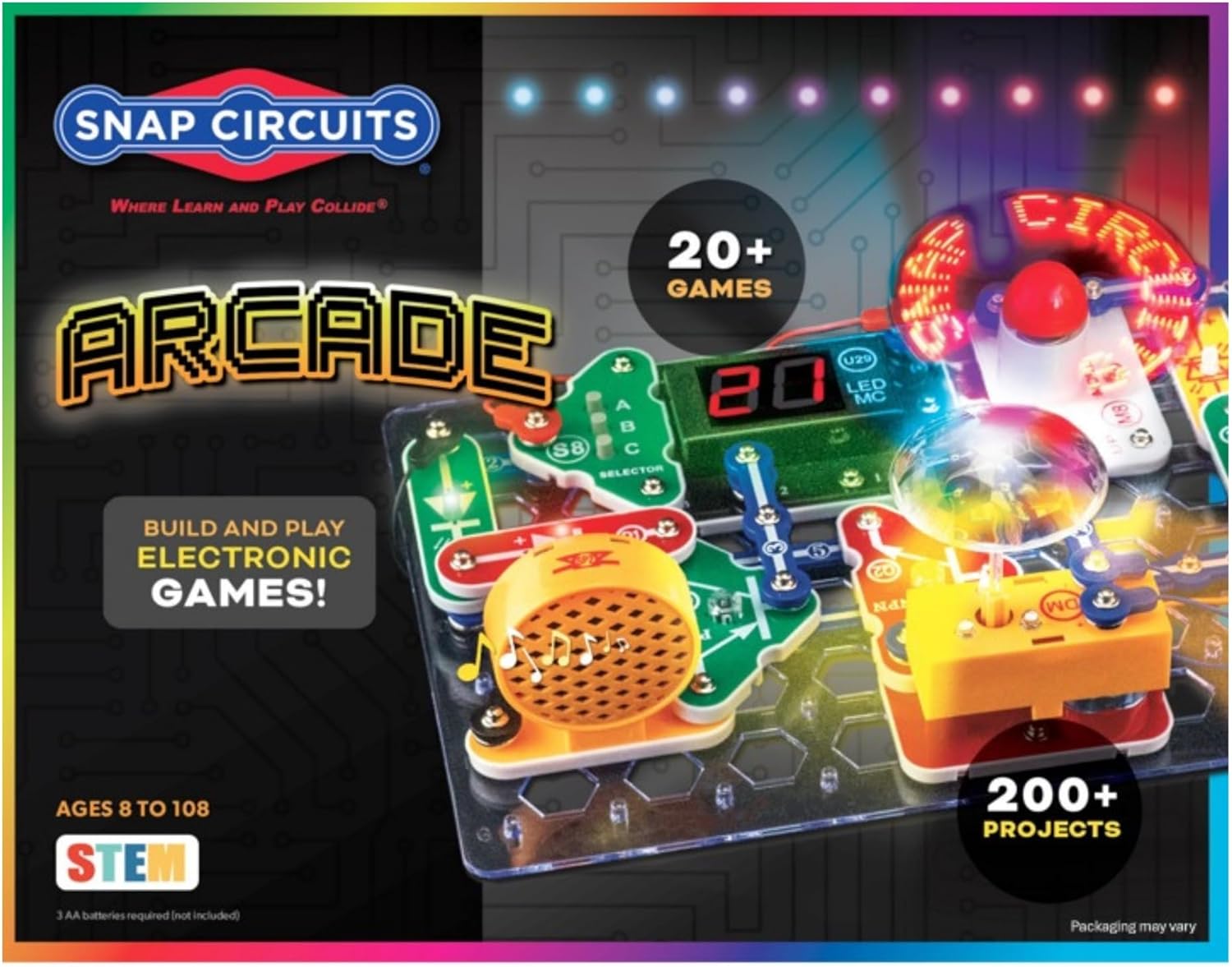 點數11%｜[5美國直購] Snap Circuits Arcade Electronics Exploration Kit | Over 200 STEM Projects | 4-Color Project Manual