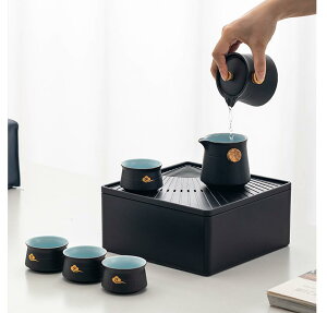 陶瓷旅行茶具簡約輕奢戶外泡茶神器便攜式隨身功夫茶杯收納干泡盤