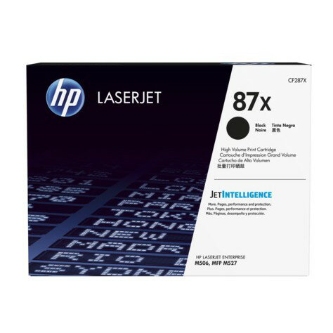 【點數最高3000回饋】 HP 87X 黑色原廠LaserJet 高容量碳粉匣(CF287X) For HP M501dn/M506x