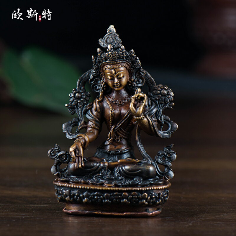 尼泊爾 藏傳佛教用品銅手工密宗隨身佛小佛像紫銅白度母佛像