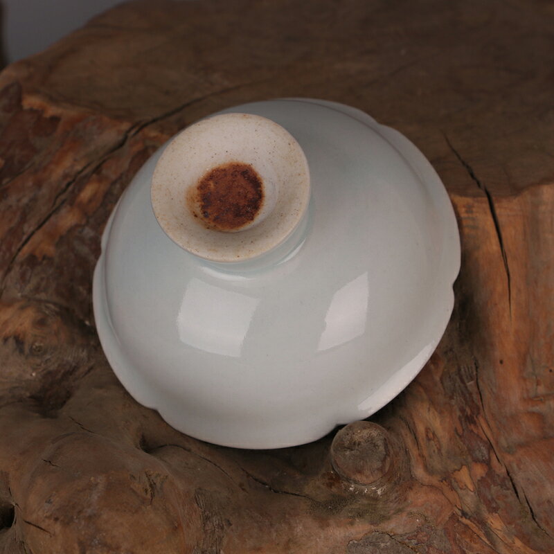 宋時代 定窯 白磁葵口皿 盞 影青 景徳鎮 唐物 古賞物 時代物(E-92) 宋