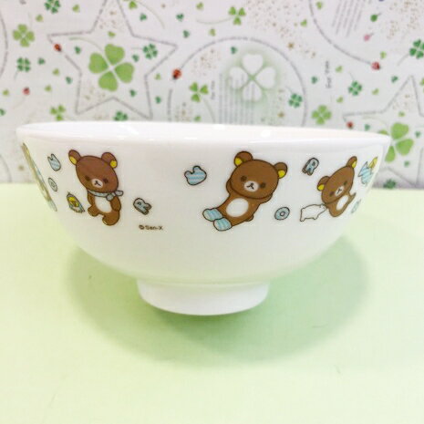 【震撼精品百貨】Rilakkuma San-X 拉拉熊懶懶熊 拉拉熊陶瓷碗-圓點#20256 震撼日式精品百貨