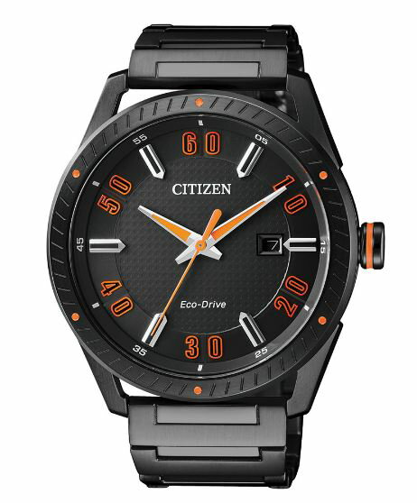 Citizen 星辰 Eco-Drive 光動能 宇宙驛站時尚腕錶 活躍橘 BM6998-88E 35mm