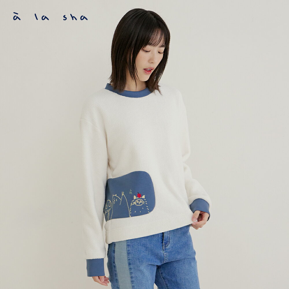 a la sha 家族長袖毛毛上衣