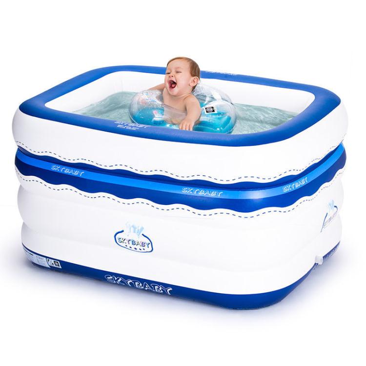 充氣泳池 充氣圓形嬰兒保溫游泳池兒童寶寶新生兒游泳桶 加厚