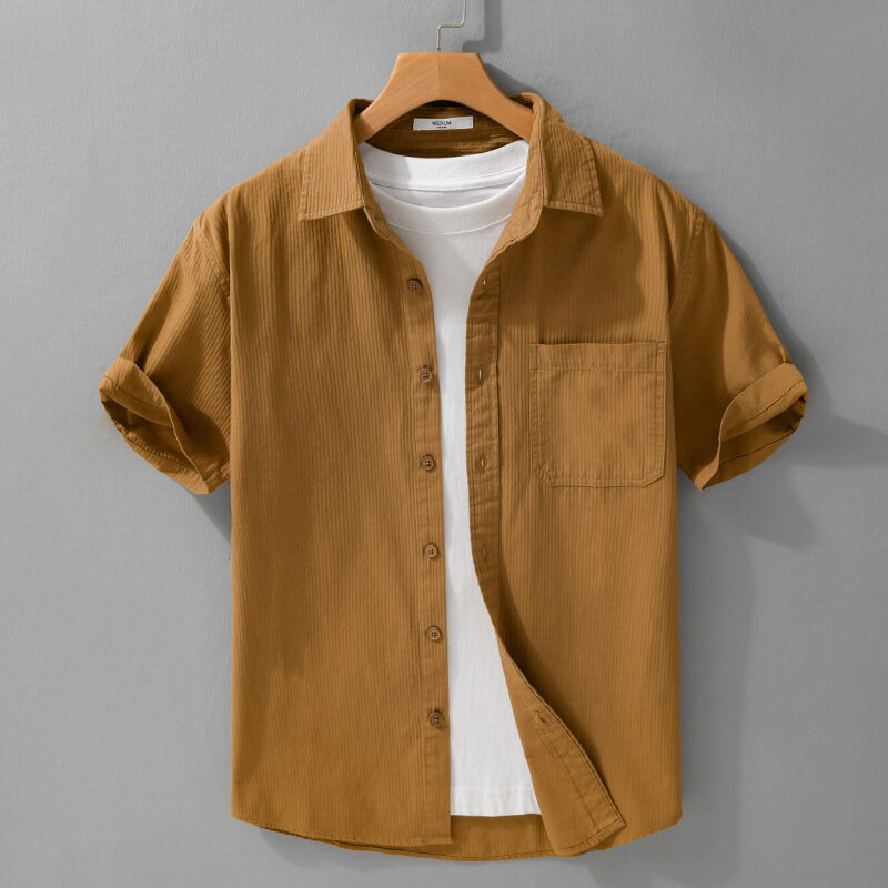 【巴黎精品】現貨+預購 男襯衫短袖上衣男日系寬鬆休閒襯衫男裝-夏日簡約舒適透氣男上衣5色a1kq84