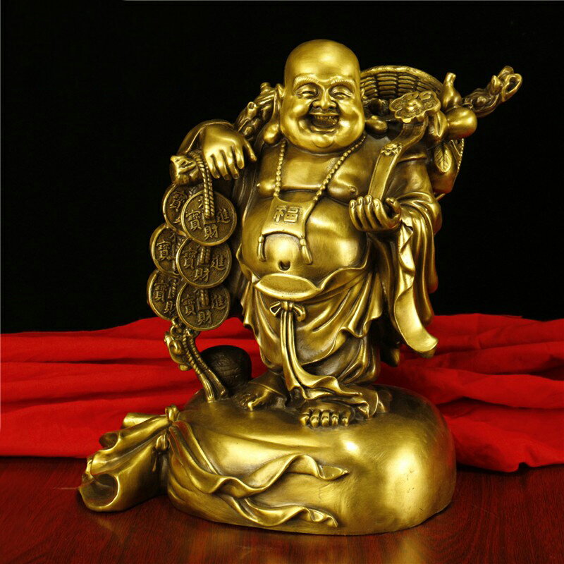 銅彌勒佛擺件佛像笑佛未來佛和氣生財家用客廳店鋪桌面創意擺件