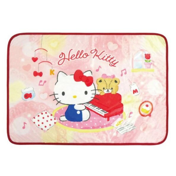 【震撼精品百貨】Hello Kitty 凱蒂貓~日本三麗鷗SANRIO KITTY披肩毛毯 70x100cm-鋼琴*54334