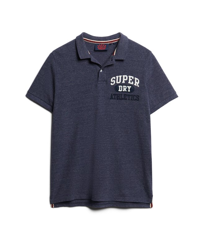 跩狗嚴選 極度乾燥 Superdry Polo衫 有機純棉重磅 牛仔藍灰色 純棉 polo 短袖 網眼 印度製 P52