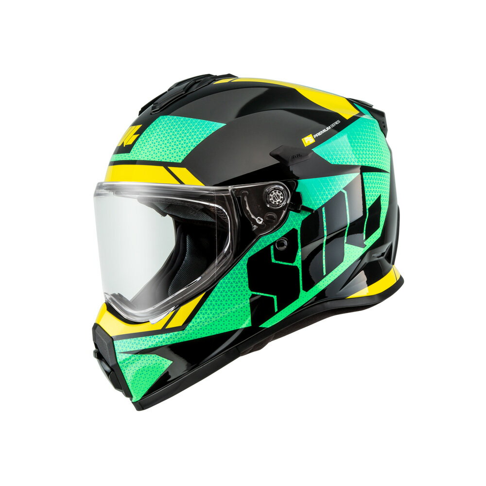 【SOL Helmets】SS-2P複合式安全帽 (太空漫遊 黑/綠) 帽舌需另加購｜ SOL安全帽官方商城