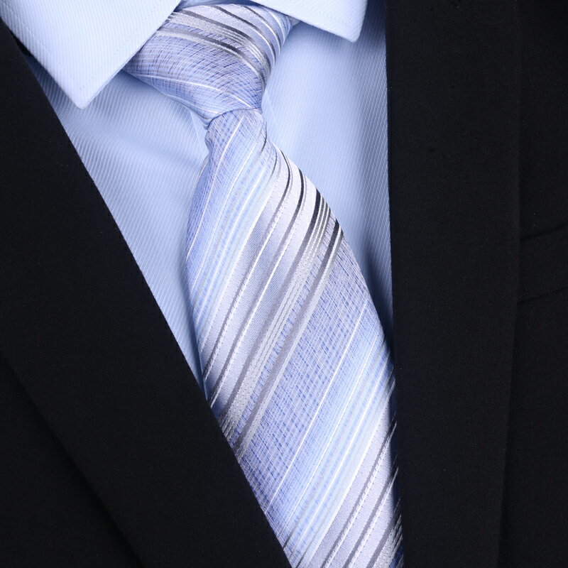 桑蠶絲領帶男士高端領帶正裝商務韓版輕奢結婚男真絲領帶藍色潮男