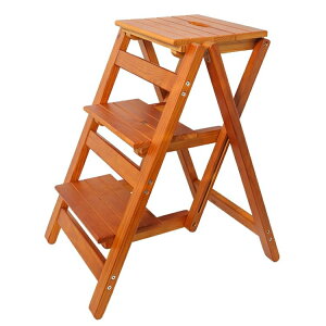 實木梯凳家用多功能折疊樓梯椅凳子兩用室內登高三步小梯子 交換禮物全館免運