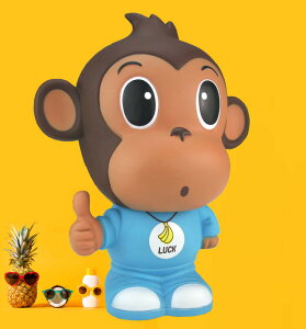 兒童存錢罐搪膠猴子存錢筒工藝品家居擺件廣告禮品儲蓄罐定制