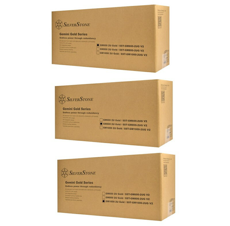 米特3C數位–SilverStone 銀欣 GM600/GM800/GM1000 2U Gold Cybenetics金牌認證 2U備援電源供應器