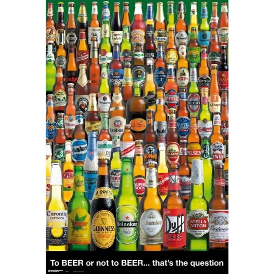 來瓶啤酒嗎？ TO BEER OR NOT TO BEER 全世界啤酒 進口海報 居家裝飾 牆壁裝飾