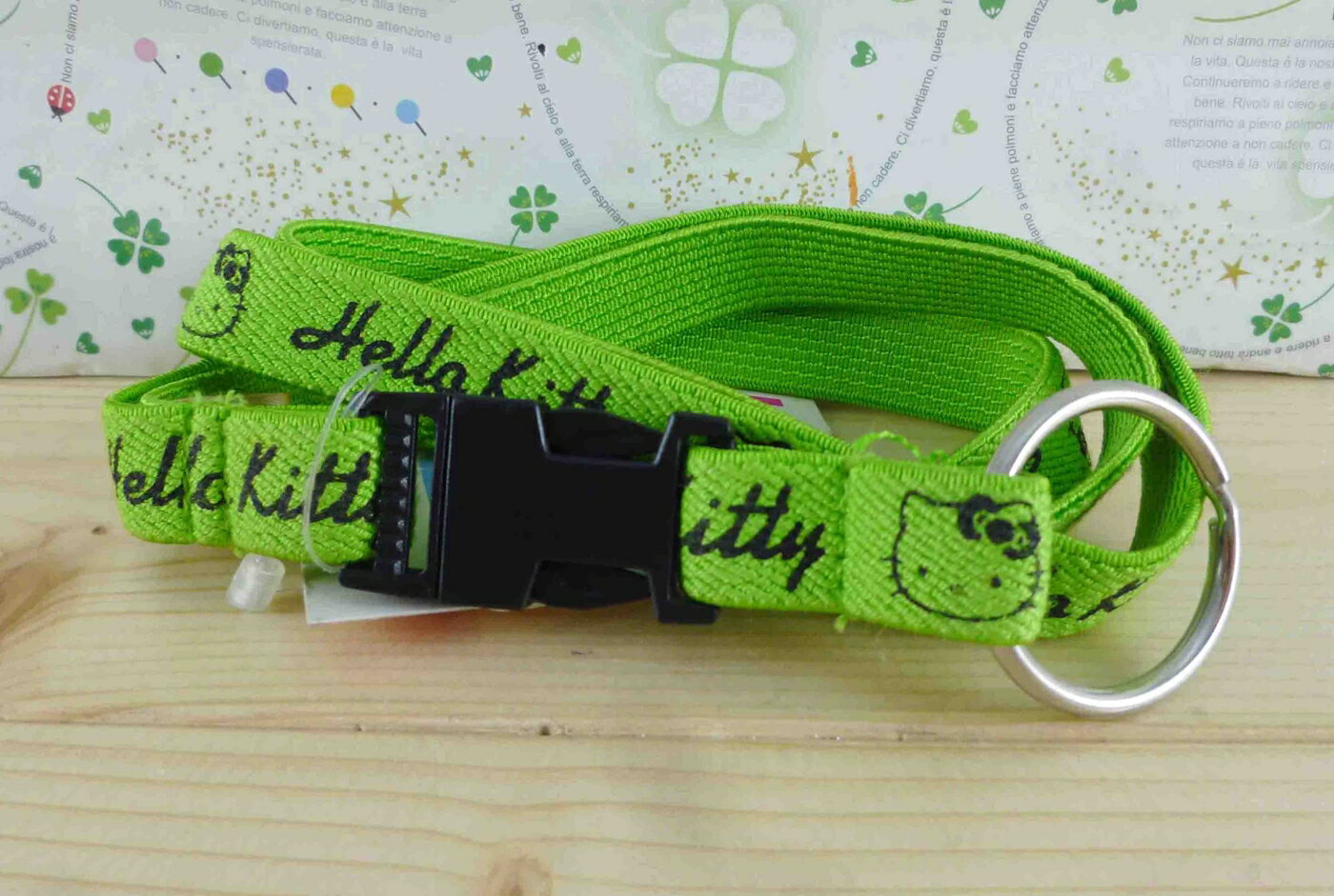 【震撼精品百貨】Hello Kitty 凱蒂貓 手機掛繩-綠大頭 震撼日式精品百貨