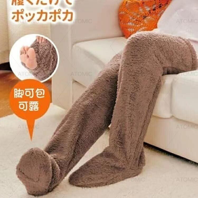 ✔睡眠襪✔ 加長版老寒腿 冬季保暖護膝護腿神器 雙面絨自帶暖意睡覺暖腳 睡眠襪