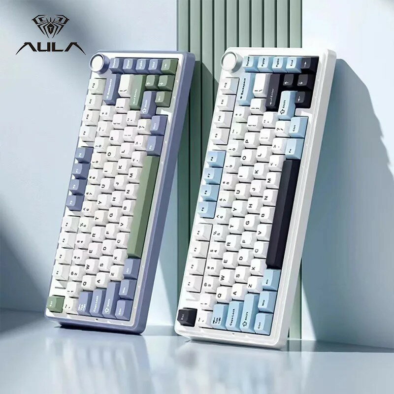 AULA狼蛛F75客製化機械鍵盤gasket結構全鍵熱插拔無線三模RGB鍵帽【宜家良品百貨】