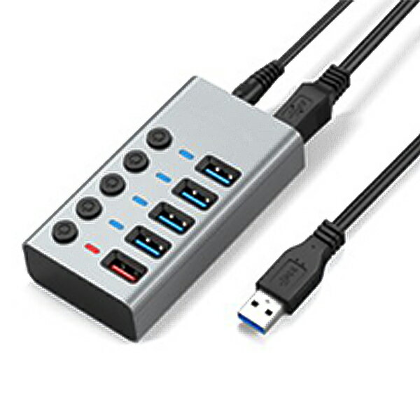 工業級 群控 獨立開關 多孔 USB HUB 集線器 多工 傳輸 充電 擴充 分線器 iPhone 安卓 手機 『無名』 T02102 1