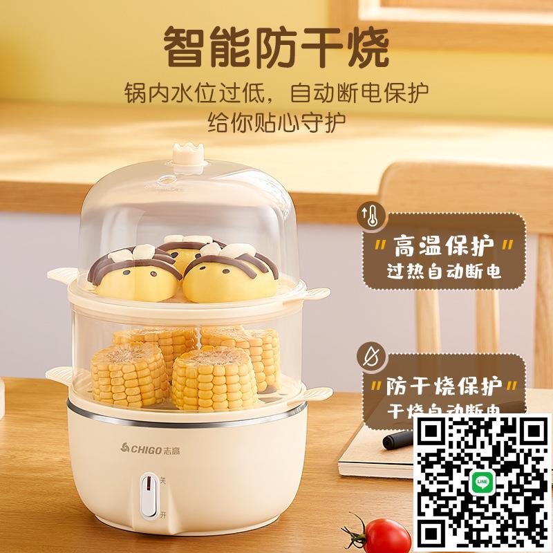 110V雙層迷你煮蛋器蒸蛋器煮蛋神器多功能煮雞蛋羹美國日本小家電