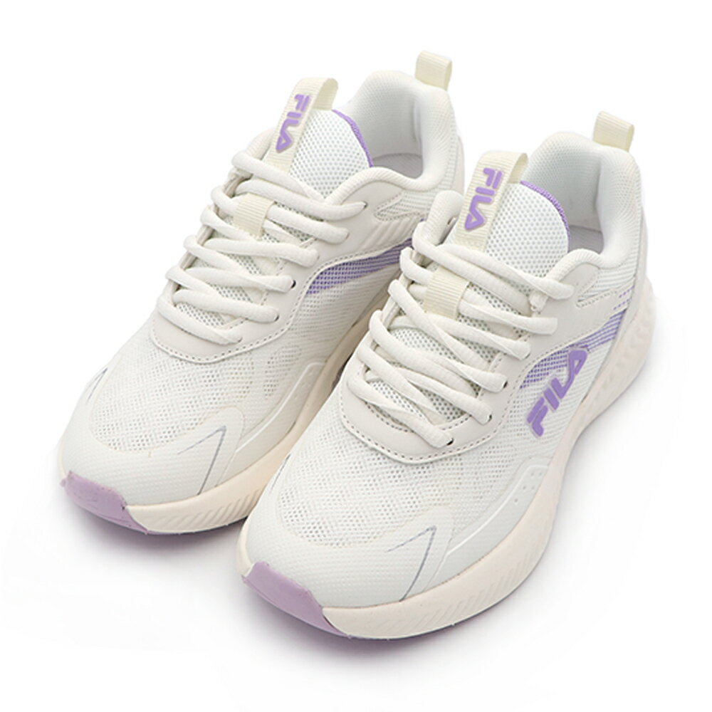 【全館滿額折】 Fila 白紫 網布 透氣 休閒鞋 運動鞋 女款 NO.J1590【5-J921W-119】