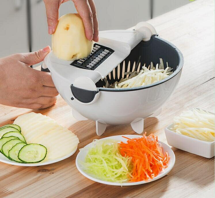 切絲機 多功能切菜器廚房神器家用土豆絲切絲刨絲切片器百變洗菜瀝水器