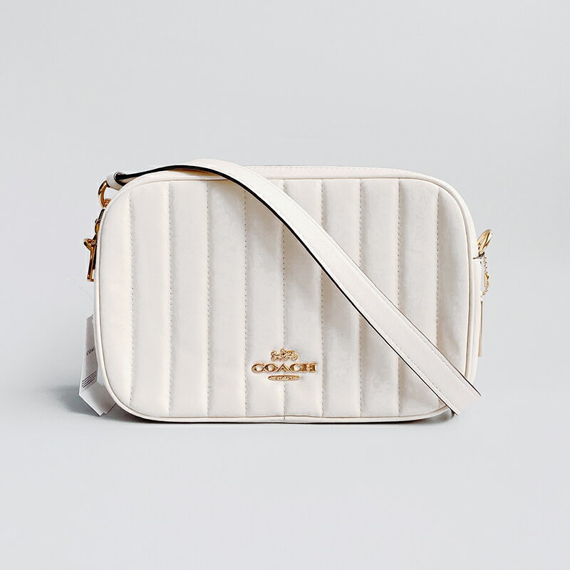 美國百分百【全新真品】COACH 方型包 手提包 皮包 斜背包 絎縫 肩背包 C1569 米白色 BN63 女神手袋