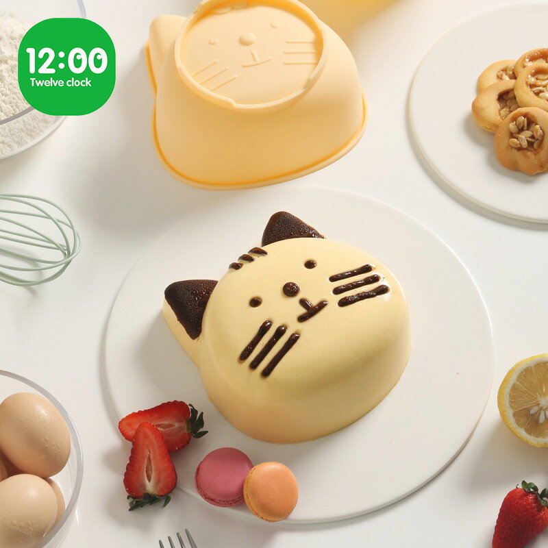 戚風蛋糕模具貓頭吐司烘焙工具六寸卡通套裝家用烤箱用具蒸糕兒童