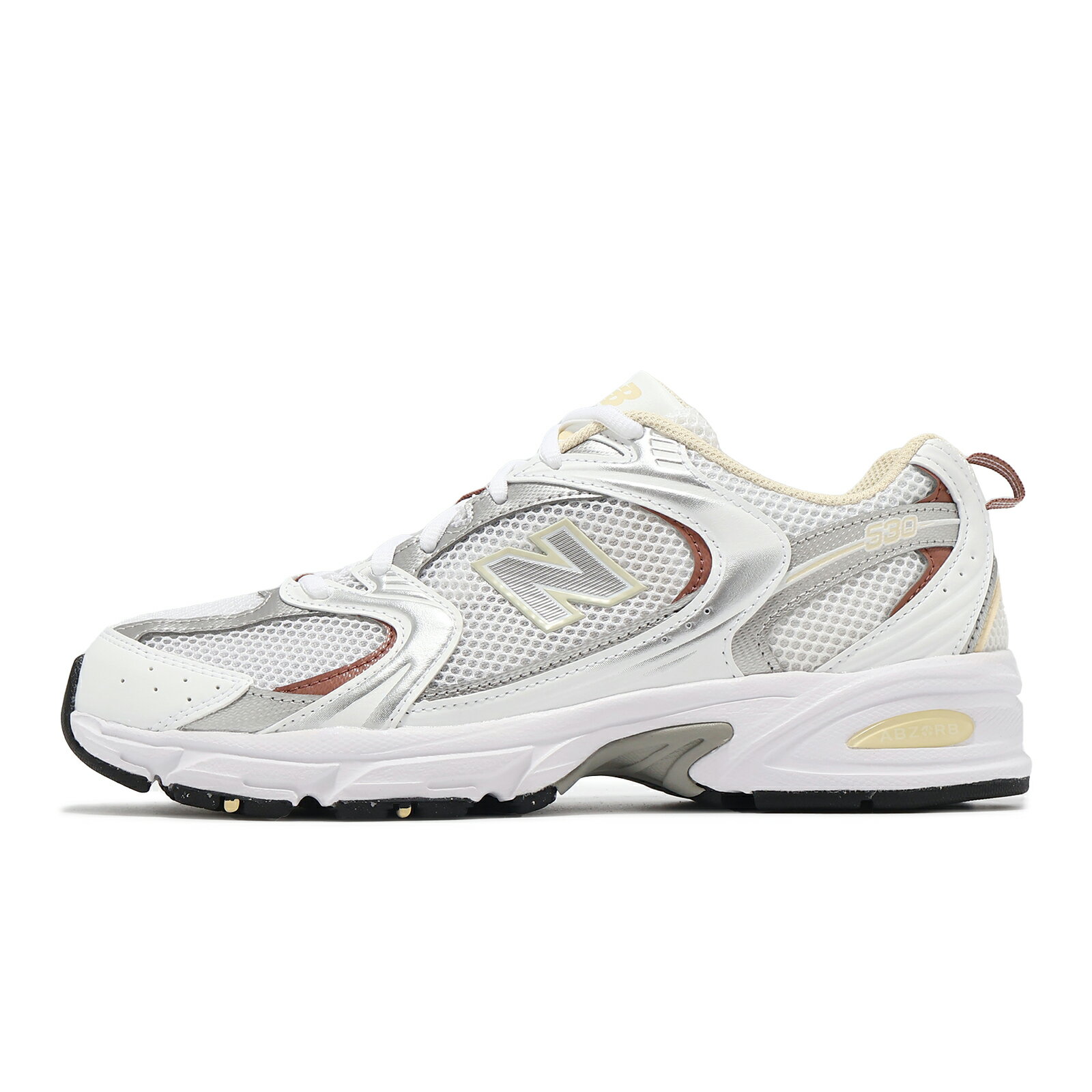 New Balance NB 休閒鞋 530 男鞋 女鞋 白 橘黃 金屬銀 網布 復古跑鞋 情侶鞋 NB MR530SGA-D