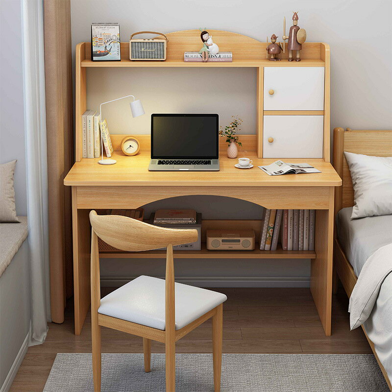 書桌書架一體桌椅套裝簡約電腦桌臺式家用臥室學生學習寫字小桌子