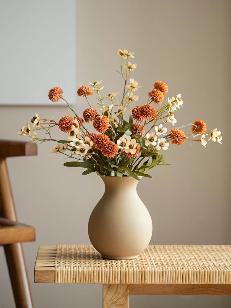 南十字星 創意大肚陶瓷花瓶擺件客廳插花干花花器北歐餐桌裝飾品