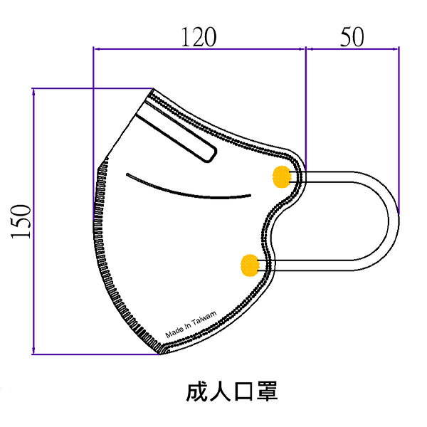 麗正 成人3D醫用口罩(海軍藍)細耳帶-30入 /單片包裝 4