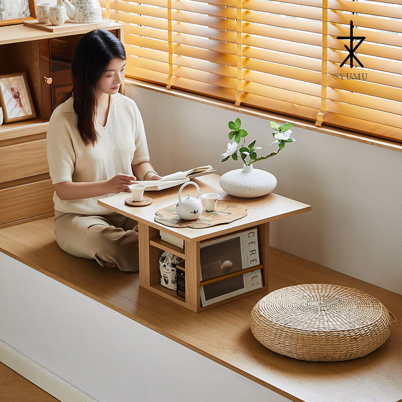 免運 日式榻榻米 茶桌 茶幾 茶椅 矮桌 矮桌子 陽臺家用小戶型茶幾禪意矮桌落地茶室臥室矮桌子 八折下殺 特價出 可開發票
