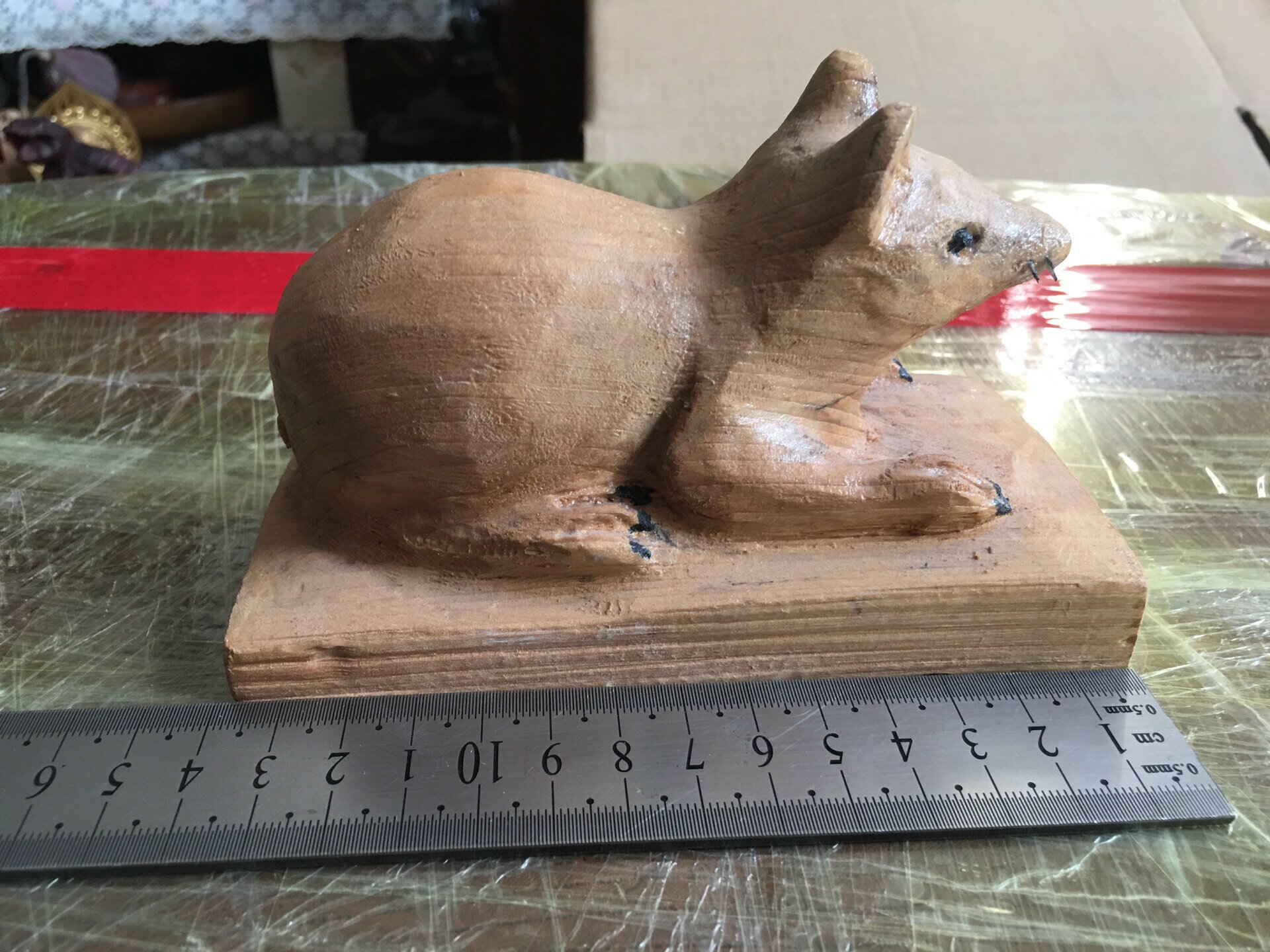 日本回流老鼠木雕擺飾，純手工一木雕刻，特價處理不議價，喜歡者