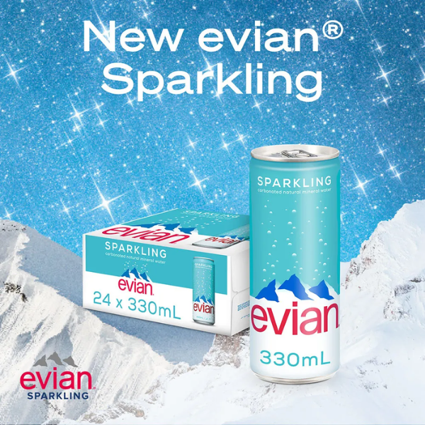 現貨免運 法國evian依雲氣泡礦泉水 公司貨 (鋁罐330mL/24入)