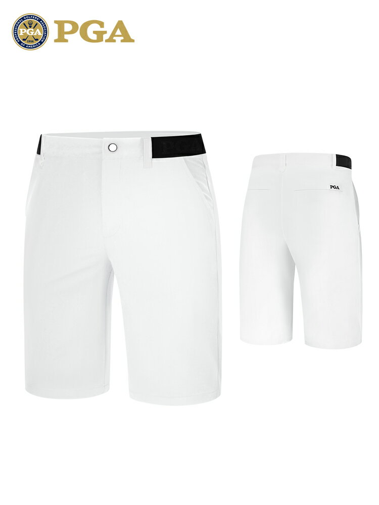 美國PGA 新品 高爾夫褲子 男士golf短褲 彈力腰帶 透氣速干