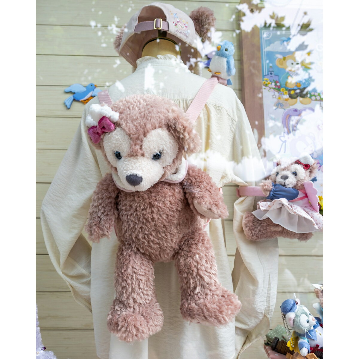 真愛日本 雪莉玫 許願之翼 限定 絨毛娃後背包 後背包 玩偶包 禮物 日本東京迪士尼海洋樂園帶回