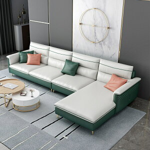 輕奢沙發布藝小戶型客廳北歐簡約現代科技布轉角貴妃乳膠組合沙發
