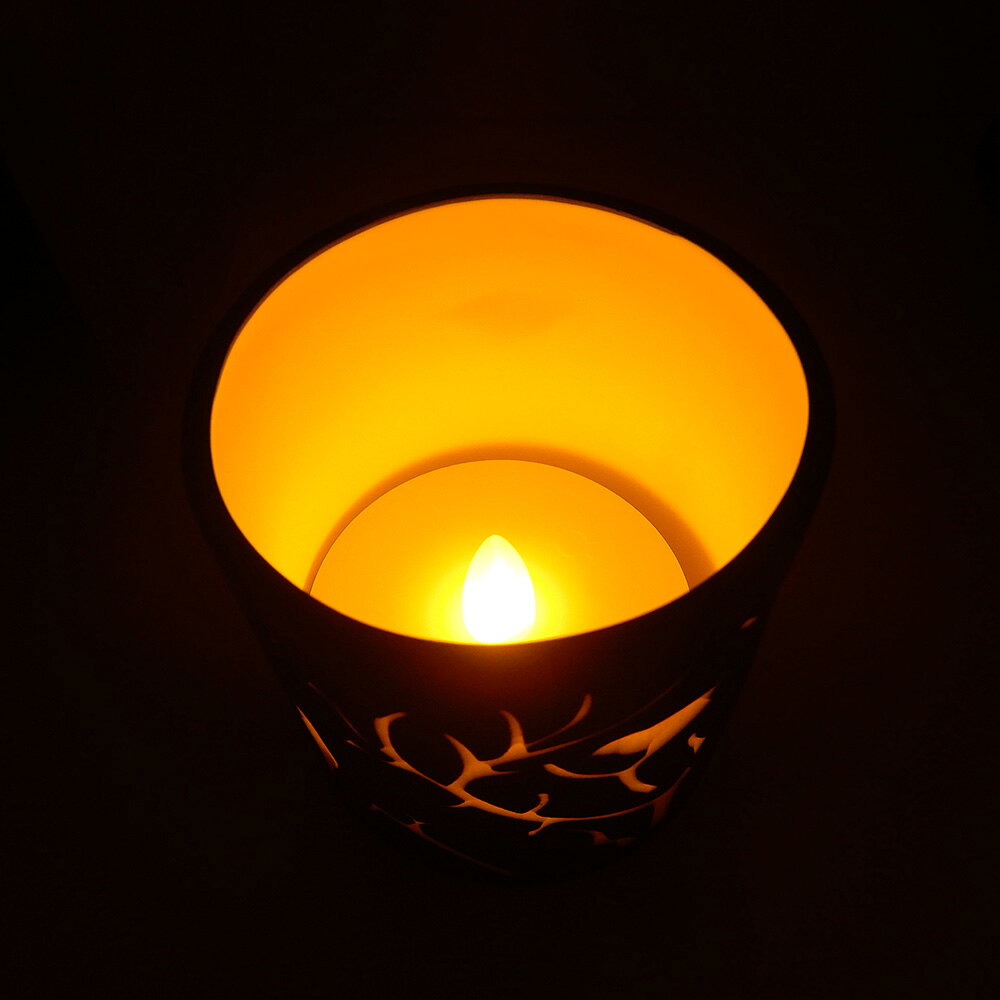 安森藝品x覓品竹北手作店-鏤空雕刻陶瓷矮杯+E-candle燭燈/小夜燈-青鳥 4