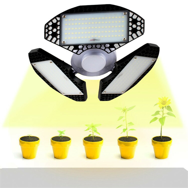 新款led變形植物燈80W全光譜三葉燈多角度照射植物生長補光燈 全館免運