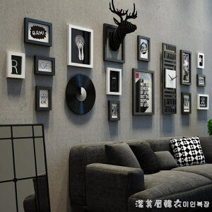 現代簡約家居客廳沙發背景牆裝飾照片牆室內牆上相框組合創意掛牆 全館免運