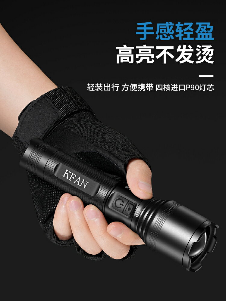 小型手電筒 戰術防身戶外超亮手電筒強光遠射充電超長續航軍專用耐用小型家用【MJ19609】